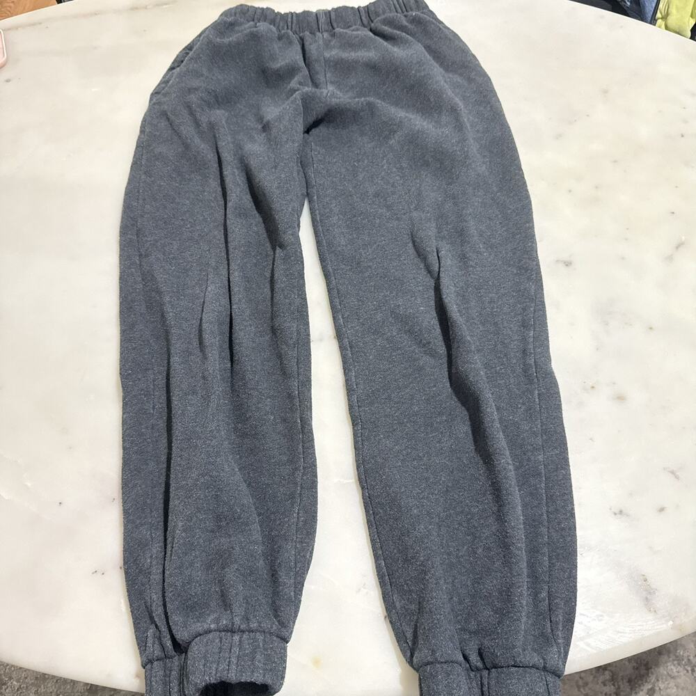 Brandy Melville John Galt Dark Gray Elastic Waist Fleeced Jogger Sweatpants OS